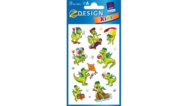 Avery AV-54043 Papieretiket Z-design Kids Pakje A 3 Vel Draken