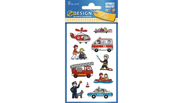 Avery AV-54137 Z-Design Kids Stickers Hulpdiensten 3 Vel