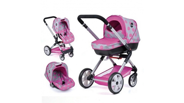 iCoo 4in1 Manhatten Poppenwandelwagen Roze/Zwart