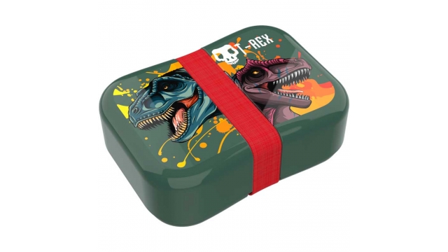 Lunchbox T-Rex Donkergroen/Rood