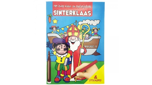 Sinterklaas Kleur- en Spelletjesboek met Stickers A4