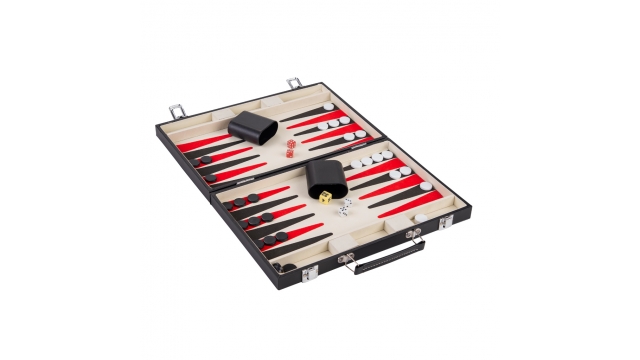 Backgammon in Koffer Zwart