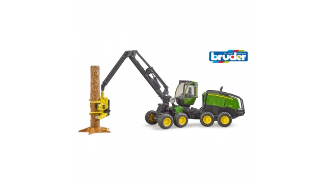 Bruder 02135 John Deere 1270G Boomrooimachine + Boomstam 1:16