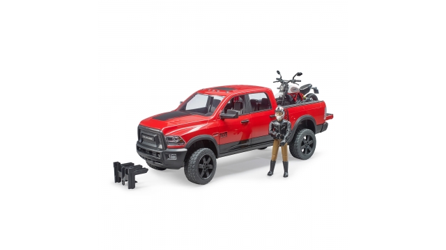 Bruder 02502 RAM 2500 Power Wagon + Ducati en BWorld Figuur