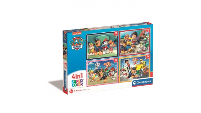 Clementoni Supercolor 4in1 Puzzel Paw Patrol 12-24 Stukjes