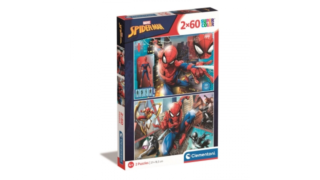 Clementoni Supercolor Puzzel Spiderman 2x60 Stukjes