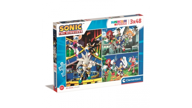 Clementoni Supercolor Puzzel Sonic 3x48 Stukjes