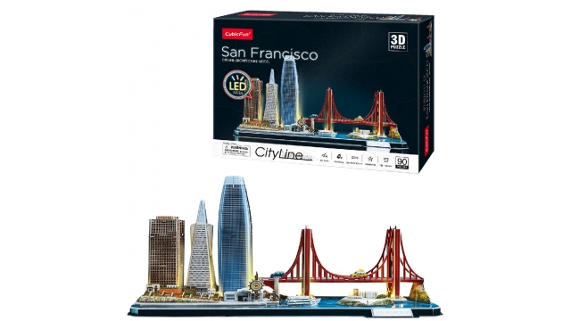 Cubic Fun 3D Puzzel City Line San Francisco + LED Verlichting 90 Stukjes