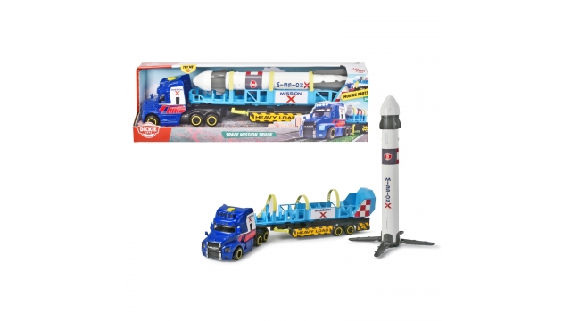 Dickie Toys Vrachtwagen met Oplegger + Raket