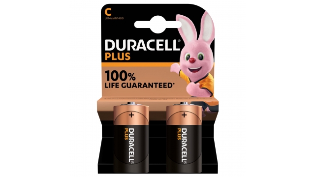 Duracell Alka Plus 100% C X2