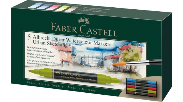 Faber Castell FC-160308 Aquarel Marker Albrecht Dürer 5 Stuks Urban Sketching