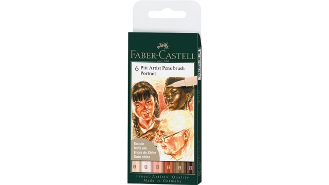 Faber Castell FC-167167 Pitt Artist Pens Brush Portrait 6 Stuks