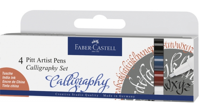 Faber Castell FC-167504 Tekenstift Faber-Castell Pitt Artist Pen Kalligrafieset Van 4st