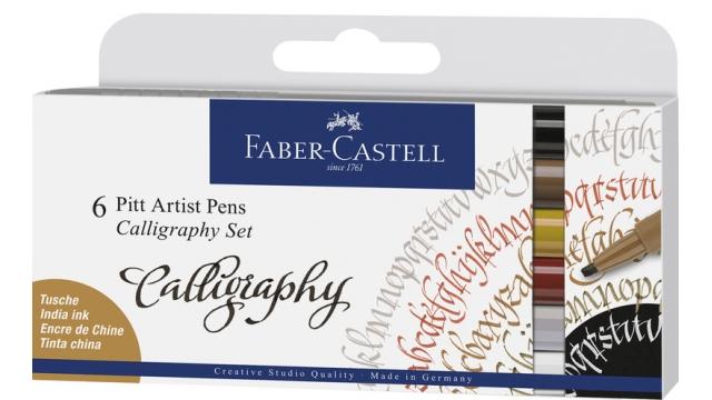 Faber Castell FC-167506 Tekenstift Faber-Castell Pitt Artist Pen Kalligrafieset 6x