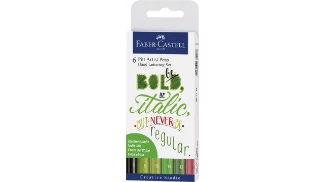 Faber Castell FC-267117 Tekenstift Faber-Castell Pitt Artist Pen Handlettering 6-delig Etui