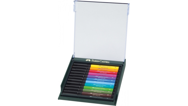 Faber Castell FC-267421 Tekenstift Faber-Castell Pitt Artist Pen Brush Set 12 Stuks Basic