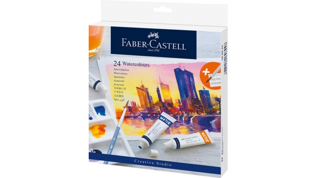 Faber Castell FC-169624 Aquarelverf 24 Tubes + Mengpalet en Penseel