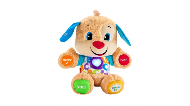 Fisher Price Leerplezier Eerste Woorden Puppy Knuffel + Licht en Geluid