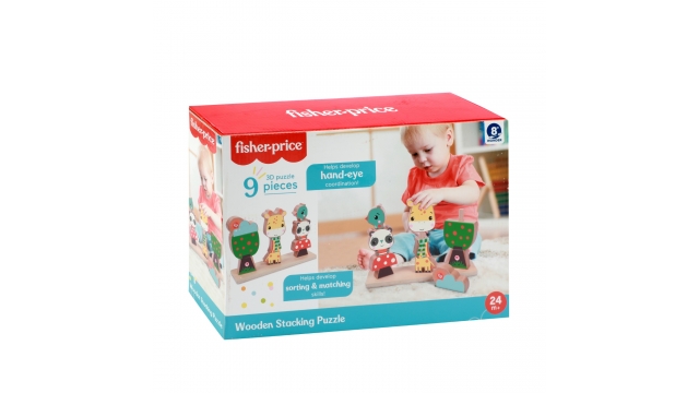 Fisher Price 3D Houten Stapelpuzzel 9 Stukjes