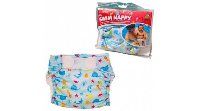 Freds Swim Academy Wasbare Zwemluier Zeedieren Maat 1 4-9 kg Blauw