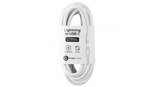 GrabNGo Gng Laadk.usb-c>lightn.3m Wit