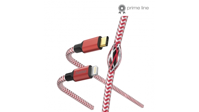 Hama Oplaadkabel Reflective USB-C - Lightning 1,5 M Nylon Rood