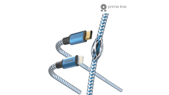 Hama Oplaadkabel Reflective USB-C - Lightning 1,5 M Nylon Blauw