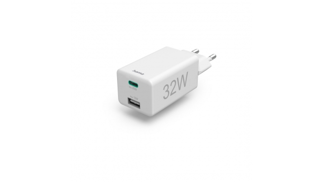 Hama Snellader 1x USB-C 1x USB-A PD/Qualcomm® Mini-oplader 32W WS