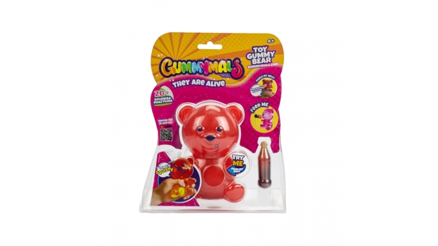 Jiggly Pets Gummymals Gummy Bear 12 cm + Licht en Geluid Rood