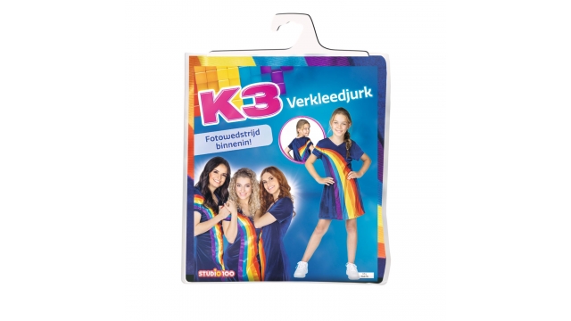 K3 Regenboog Verkleedjurk Blauw 3-5 Jaar