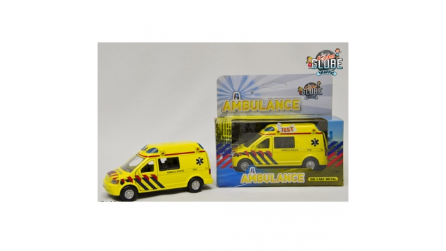 Kids Globe Pull Back Ambulance Met Geluid