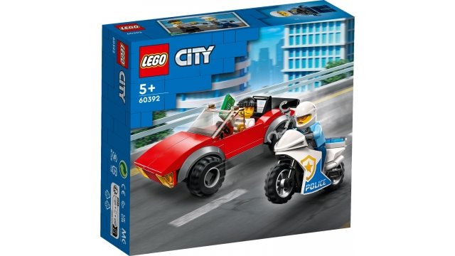 Lego City 60392 Achtervolging Auto op Politiemotor