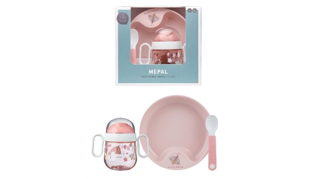 Mepal Servies Little Dutch Flowers and Butterflies 3-delig Roze