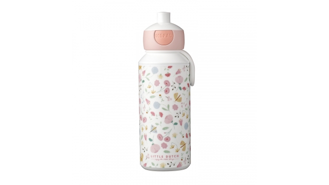 Mepal Campus Pop-Up Drinkfles Little Dutch Flowers and Butterflies 400 ml Roze/Wit