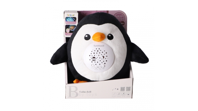 Knuffelprojector Pinguïn + Licht en Geluid