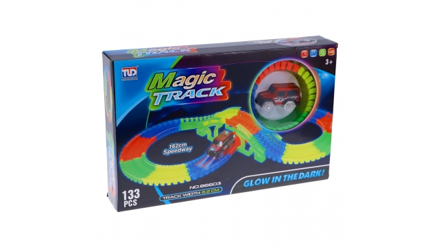 Glow In The Dark Tracks 162 cm 133-delig + Auto met Licht