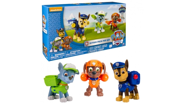 Paw Patrol Action Pack 3 Pups Rockyen Zuma en Chase