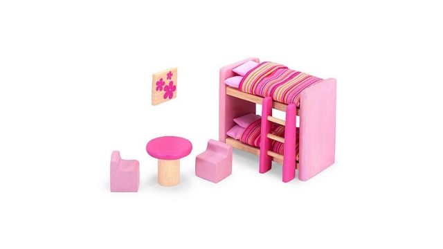 Pintoy Roze Kinderkamer voor Poppenhuis