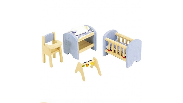 Pintoy Blauwe Babykamer voor Poppenhuis