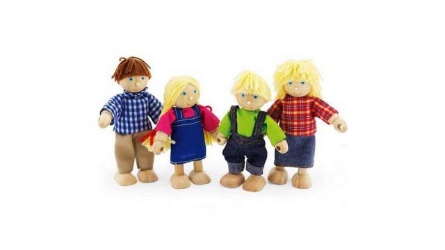 Pintoy Houten Boeren Familie Figuren 4 Stuks