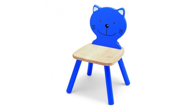 Pintoy P99231 Houten Stoel Blauwe Kat