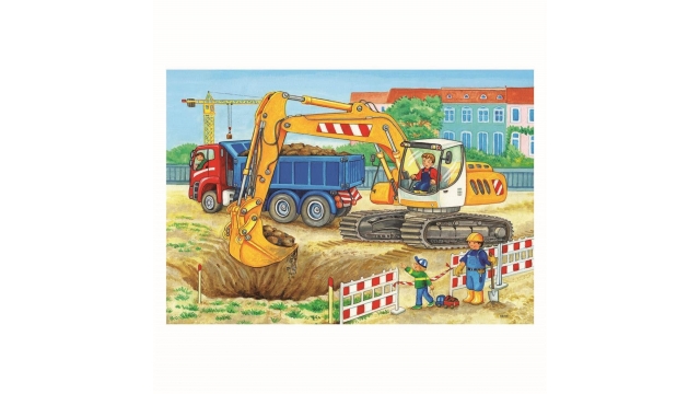 Ravensburger Puzzel Bouwplaats en Boerderij 2x12 Stukjes