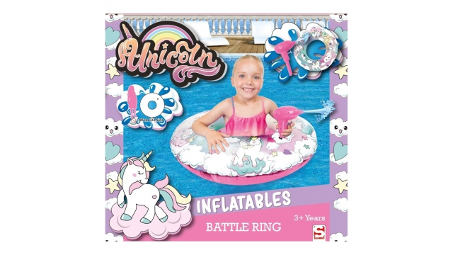 Sambro Eenhoorn Battle Ring Zwemband met Waterpistool 85 cm