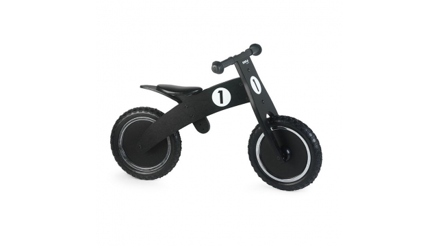 Simply for Kids Balance Bike Black Houten Loopfiets met Anti-Lek Band