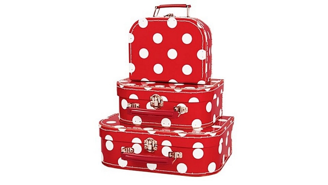 Simply for Kids 3-Delige Kofferset Polkadot Rood