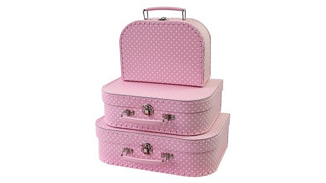 Simply for Kids 3-Delige Kofferset Polkadot Roze