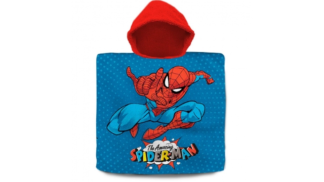 Spiderman Badponcho 60x120 cm Katoen/Rood/Blauw