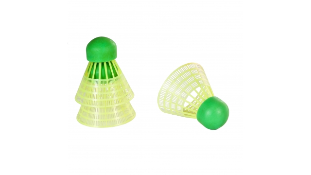 SportX Speed Badminton Shuttles in Koker 3 Stuks Neon Geel/Groen