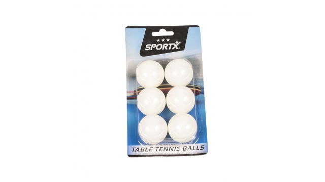 SportX Tafeltennisballen 4 cm 6 Stuks Wit