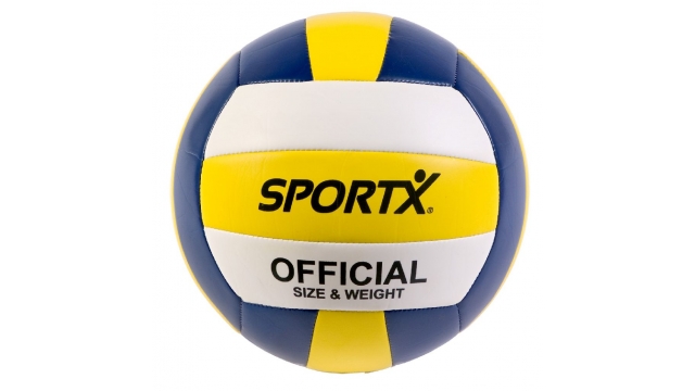 SportX Official Volleybal 22 cm Wit/Geel/Blauw